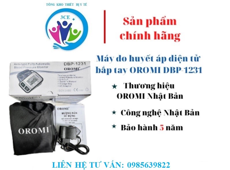 MÁY ĐO HUYẾT ÁP ĐIỆN TỬ- MÁY ĐO HUYẾT ÁP ĐIỆN TỬ BẮP TAY OROMI DBP-1231